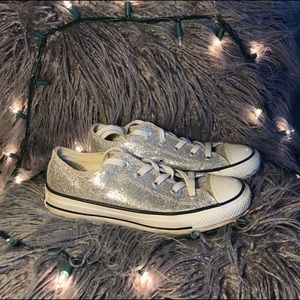 Silver Sparkle Converse Size 6
